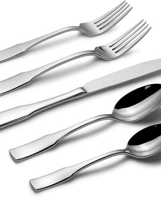 Alata Kate 40-Piece Silverware Set,Service for 8,Stainless Steel Flatware Set,Mirror Polished Cutlery Set,Dishwasher Safe