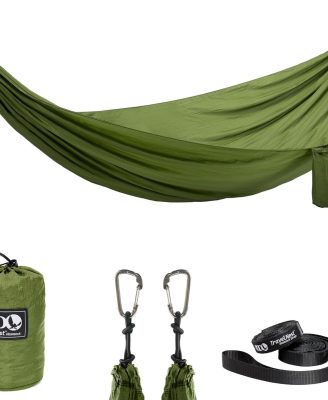 ENO TravelNest Hammock & Straps Combo - Portable Hiking and Camping Hammock with Straps Included - Travel Hammock for Camping, Hiking, Backpacking, a Festival, or The Beach - Moss