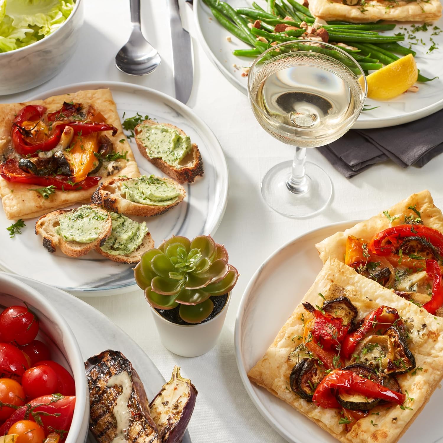 Stone Lain Porcelain 32 Piece Dinnerware Set, Cool Gray Swirl, Marble Design - Image 8